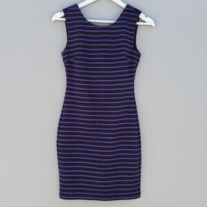 Juicy Couture Striped Fitted Pencil Dress Women's Size XS